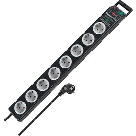 Brennenstuhl Super Solid Serisi 8 Soketli 2.5 m 13.500 mAh Siyah Akım Korumalı Priz
