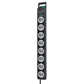 Brennenstuhl Super Solid Serisi 8 Soketli 2.5 m 13.500 mAh Siyah Akım Korumalı Priz