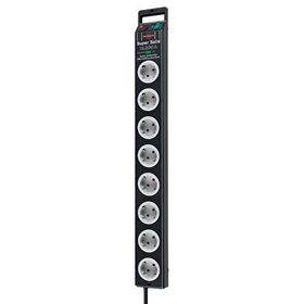 Brennenstuhl Super Solid Serisi 8 Soketli 2.5 m 13.500 mAh Siyah Akım Korumalı Priz
