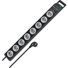 Brennenstuhl Super Solid Serisi 8 Soketli 2.5 m 13.500 mAh Siyah Akım Korumalı Priz