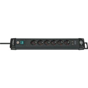 Brennenstuhl USB Şarj İşlevli Premium 6 Soketli 3 mt Siyah Priz