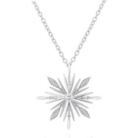 Brezza Lusso Diamond Seri Özel Tasarım Kar Tanesi Snowflake Kadın Gümüş Kolye