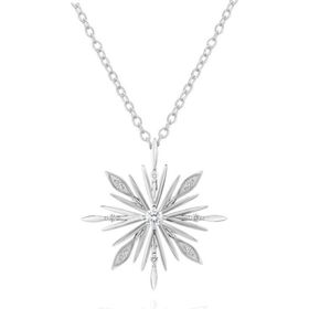 Brezza Lusso Diamond Seri Özel Tasarım Kar Tanesi Snowflake Kadın Gümüş Kolye