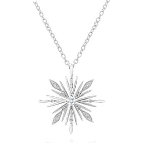 Brezza Lusso Diamond Seri Özel Tasarım Kar Tanesi Snowflake Kadın Gümüş Kolye