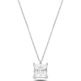 Brezza Lusso Gümüş Swarovski Zirconia Taşlı Kare Model Bayan Kolye