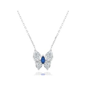 Brezza Lusso Safir Işıltılı Diamond Sevgi Kelebeği 45 cm Kadın Gümüş Kolye