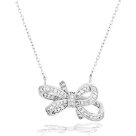 Brezza Lusso Zirconia Taşlı Işıltılı Diamond Fiyonk Model Kadın Gümüş Kolye