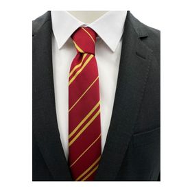 Brianze HRY-1 Sarı Kırmızı Çizgili Slim Erkek Kravat