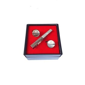 Brianze KD-89 Gümüş Renk Kol Düğmesi ve Kravat İğnesi Set