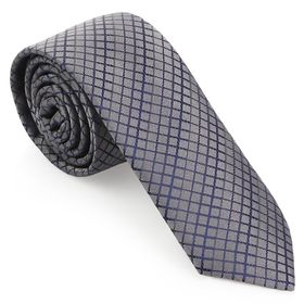 Brianze SKAC-4 Gri Ekoseli Slim Kravat