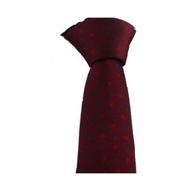Brianze SKP-10 Bordo Nokta ve Kare Desenli Slim Kravat