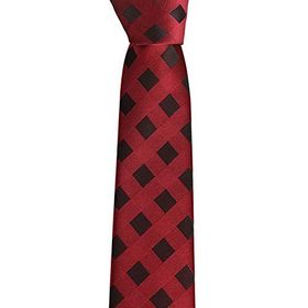Brianze SKS-3 Siyah Kareli Bordo Slim Kravat