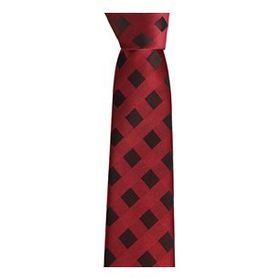 Brianze SKS-3 Siyah Kareli Bordo Slim Kravat