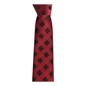 Brianze SKS-3 Siyah Kareli Bordo Slim Kravat