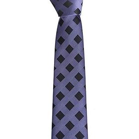 Brianze SKS-7 Siyah Kareli Açık Mor Slim Kravat