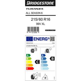 Bridgestone 215/60 R16 99V XL Turanza All Season 6 Dört Mevsim Lastiği 2025