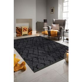 BrillaHome Sierra 80x300 cm Antrasit Kaymaz Şönil Taban Halı
