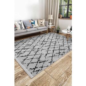 BrillaHome Sierra SRA-0101 120x180 cm Gri Kaymaz Şönil Taban Halı