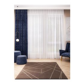 Brillant İnce Çizgili Etek Kurşunlu 1/2.5 Pile Ekru 150x260 cm Tül Perde