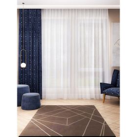 Brillant İnce Çizgili Etek Kurşunlu 1/2.5 Pile Ekru 450x185 cm Tül Perde