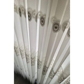 Brillant İnce Çizgili Etek Kurşunlu 1/2.5 Pile Ekru 450x265 cm Tül Perde