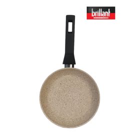 Brillant Lüks Granit 18 cm Krem Tava Yanmaz Yapışmaz Tava