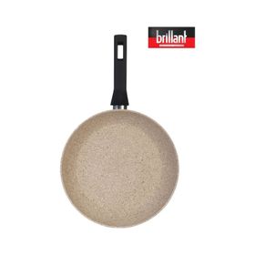 Brillant Lüks Granit 26 cm Krem Tava Yanmaz Yapışmaz Tava