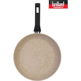 Brillant Lüks Granit 26 cm Krem Tava Yanmaz Yapışmaz Tava