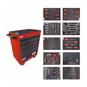 Brio 6 Çekmece Pro Plus 248 Parça Kırmızı Dolu Hareketli Takım Dolabı