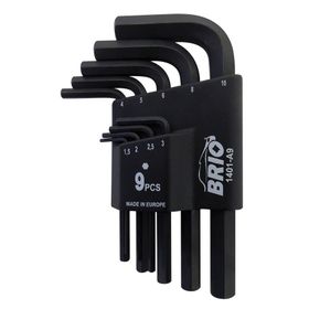 Brio 9 Parça Kısa 1,5-10 mm Allen Anahtar Seti