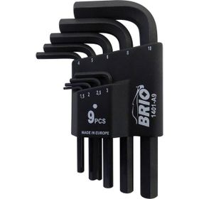 Brio 9 Parça Kısa 1,5-10 mm Allen Anahtar Seti