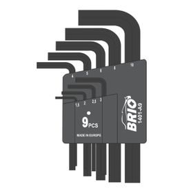 Brio 9 Parça Kısa 1,5-10 mm Allen Anahtar Seti