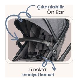 Brion Trendone Gri Travel Sistem Bebek Arabası