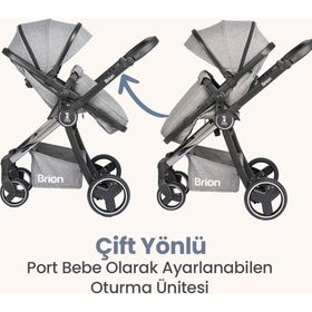 Brion Trendone Gri Travel Sistem Bebek Arabası