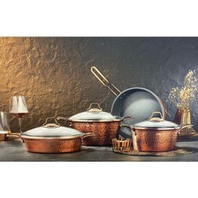 Brioni Copper 7 Parça Bakır Tencere Seti