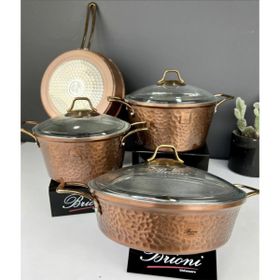 Brioni Copper 7 Parça Bakır Tencere Seti