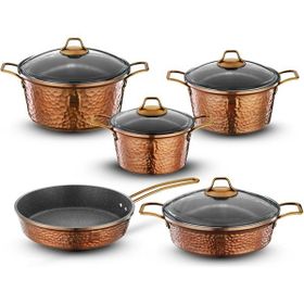 Brioni Copper 9 Parça Bakır Tencere Seti