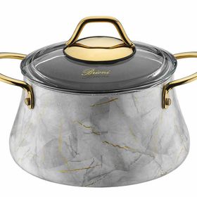 Brioni Marble Beyaz 9 Parça Granit Tencere Seti