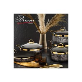 Brioni Royal Stone 9 Parça Kum Taşı Altın Taş Granit Tencere Seti