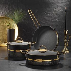 Brioni Selection 26 cm Granit Basık Siyah Tencere