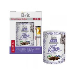 Brit 100 gr Care Superfruits Hindistan Cevizli ve Yaban Mersinli Yavru Kıtır Kedi Ödül Maması