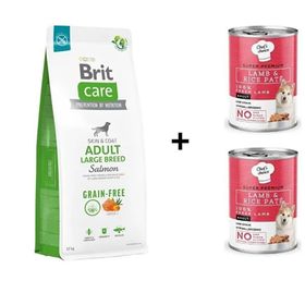 Brit Care 12 kg Skin Coat Somonlu Tahılsız Büyük Irk Yetişkin Köpek Maması + 2x400 gr Chefs Choice Kuzulu Pirinçli Ezme Yetişkin Köpek Konseve Maması