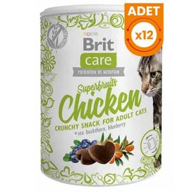 Brit Care 12x100 gr Süper Fruits Tavuklu Kedi Ödül Maması