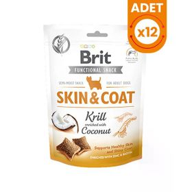 Brit Care 12x150 gr Snack Skin Coat Deri ve Tüy Bakımı İçin Köpek Ödül Maması