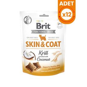 Brit Care 12x150 gr Snack Skin Coat Deri ve Tüy Bakımı İçin Köpek Ödül Maması