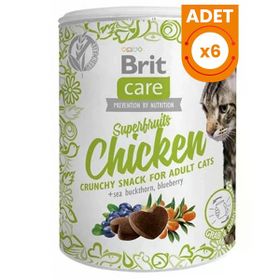 Brit Care 6x100 gr Süper Fruits Tavuklu Kedi Ödül Maması