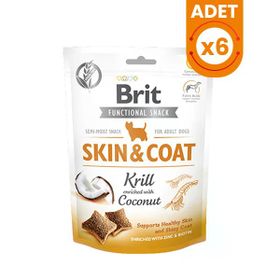 Brit Care 6x150 gr Snack Skin Coat Deri ve Tüy Bakımı İçin Köpek Ödül Maması