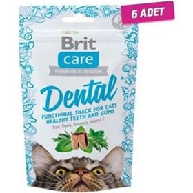 Brit Care 6x50 gr Dental Hindili Kedi Bisküvisi