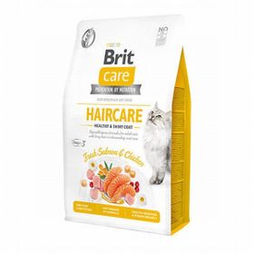 Brit Care Grain Free Haircare Healthy & Shiny Coat Tavuklu ve Somonlu Hipoalerjenik 7 kg Yetişkin Kedi Maması