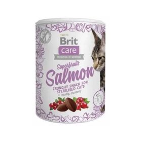 Brit Care Superfruits Glütensiz 100 gr Somonlu ve Kızılcıklı Kıtır Kısırlaştırılmış Kedi Ödül Maması